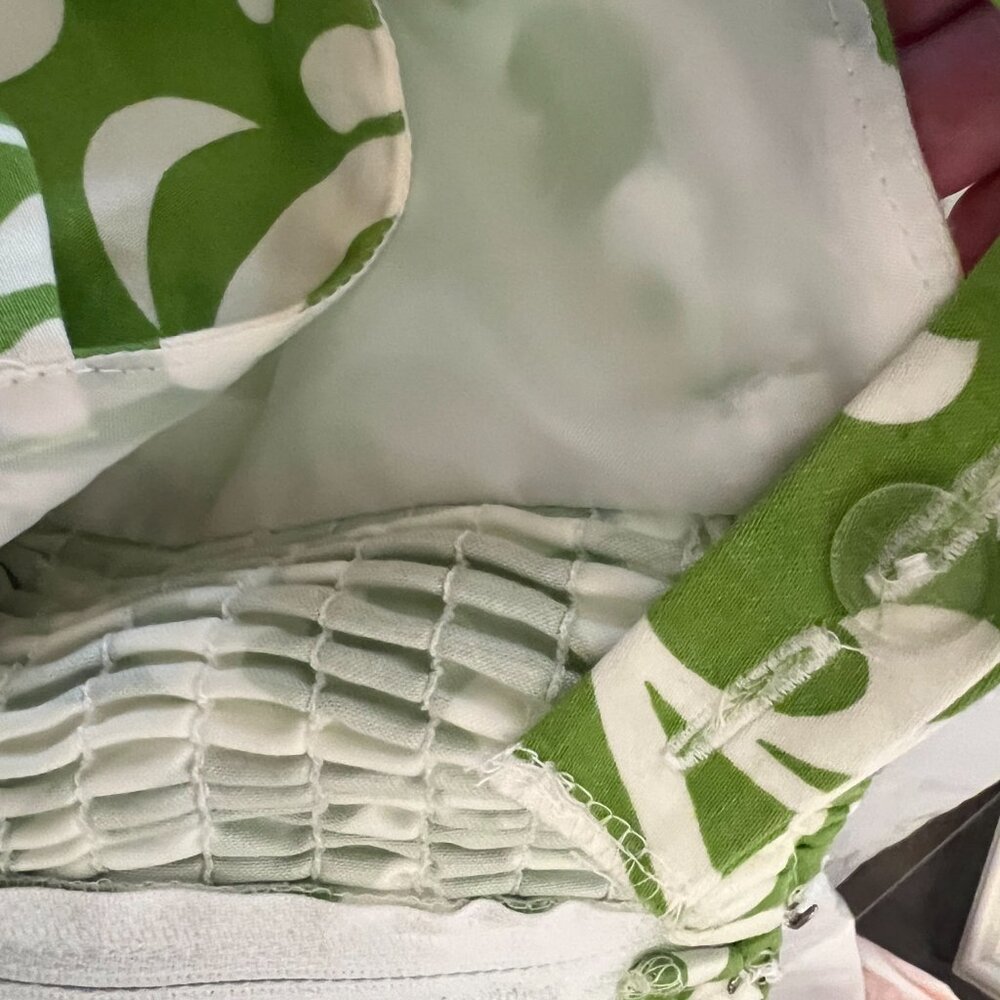 Retro Pattern Green & White Dress - Picture 6 of 7